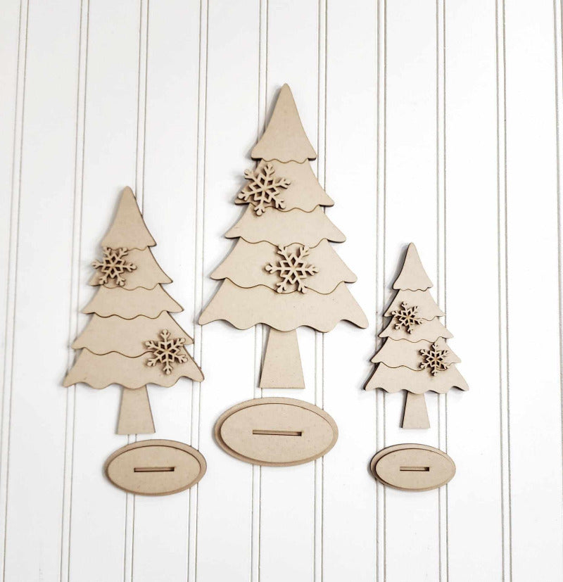 Mistletoe Christmas Standing Trees Trio DIY Kit