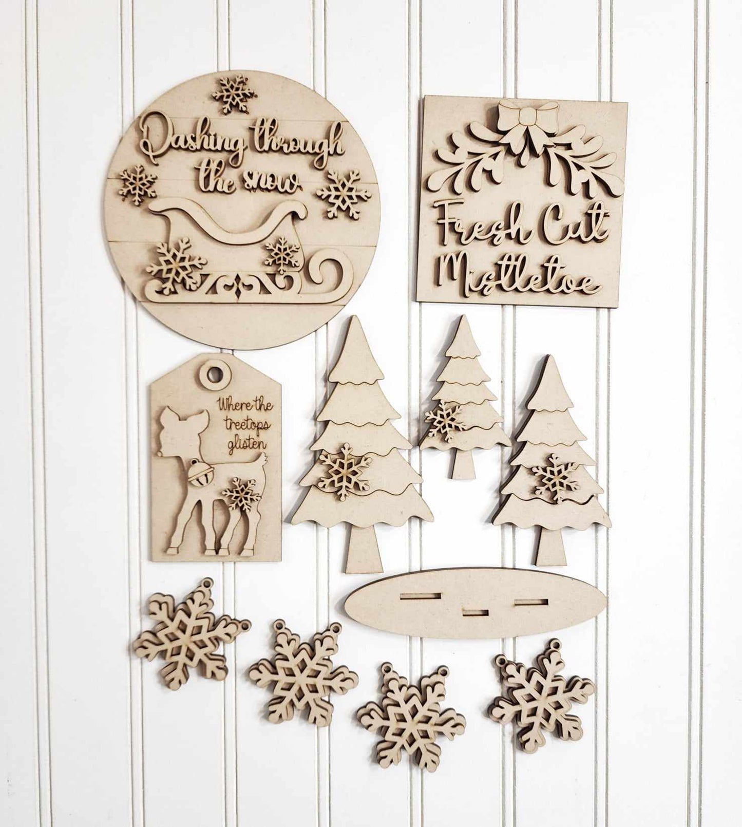 Mistletoe Christmas Tiered Tray DIY Kit