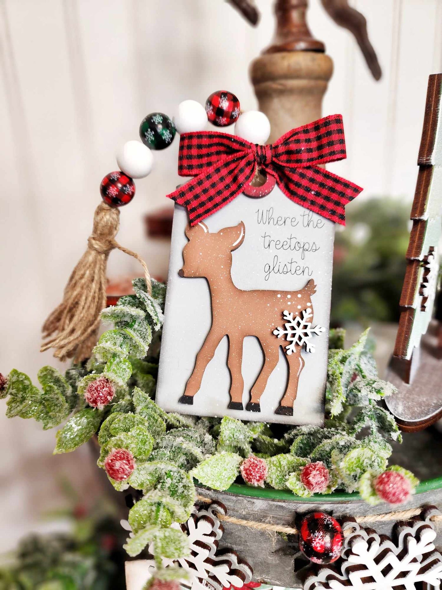 Mistletoe Christmas Tiered Tray DIY Kit