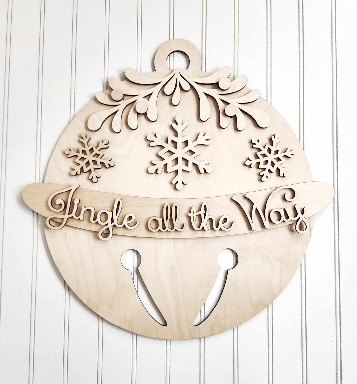 Mistletoe Christmas Jingle Bell Door Hanger
