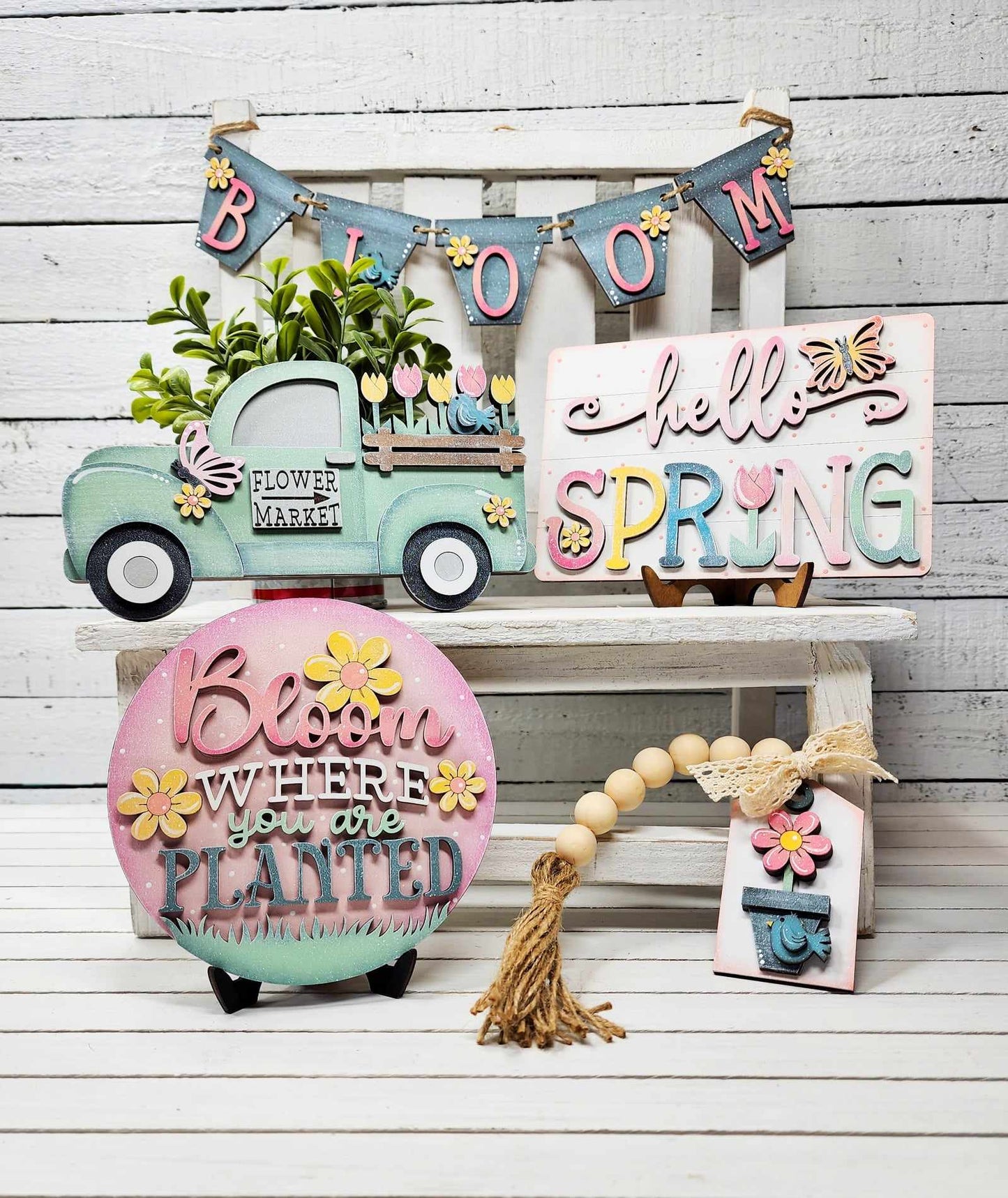 Hello Spring Tiered Tray DIY Kit