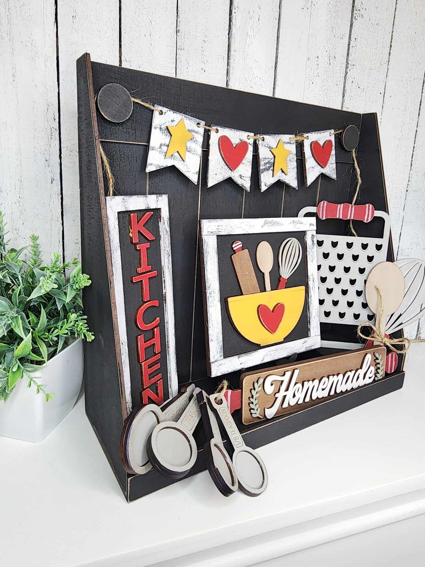Primitive Home Kitchen Themed Tiered Tray DIY Kit