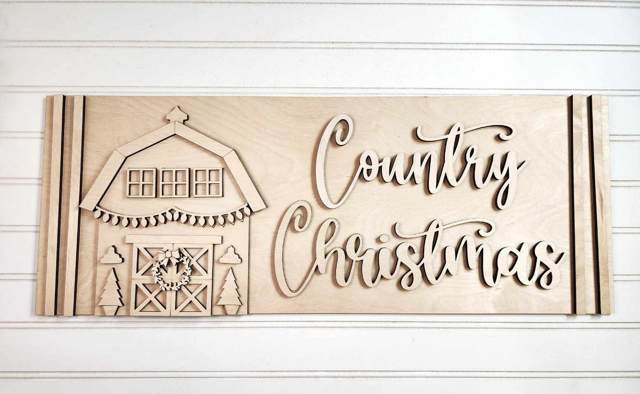 Country Christmas Shelf Decor DIY Kit