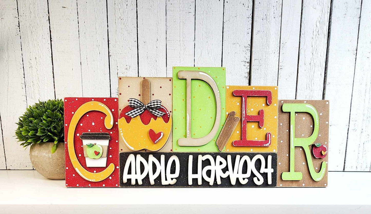Apple Cider Harvest Word Art DIY Kit