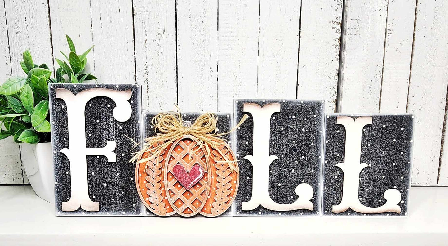 Sweater Pumpkin FALL Word Art DIY Kit