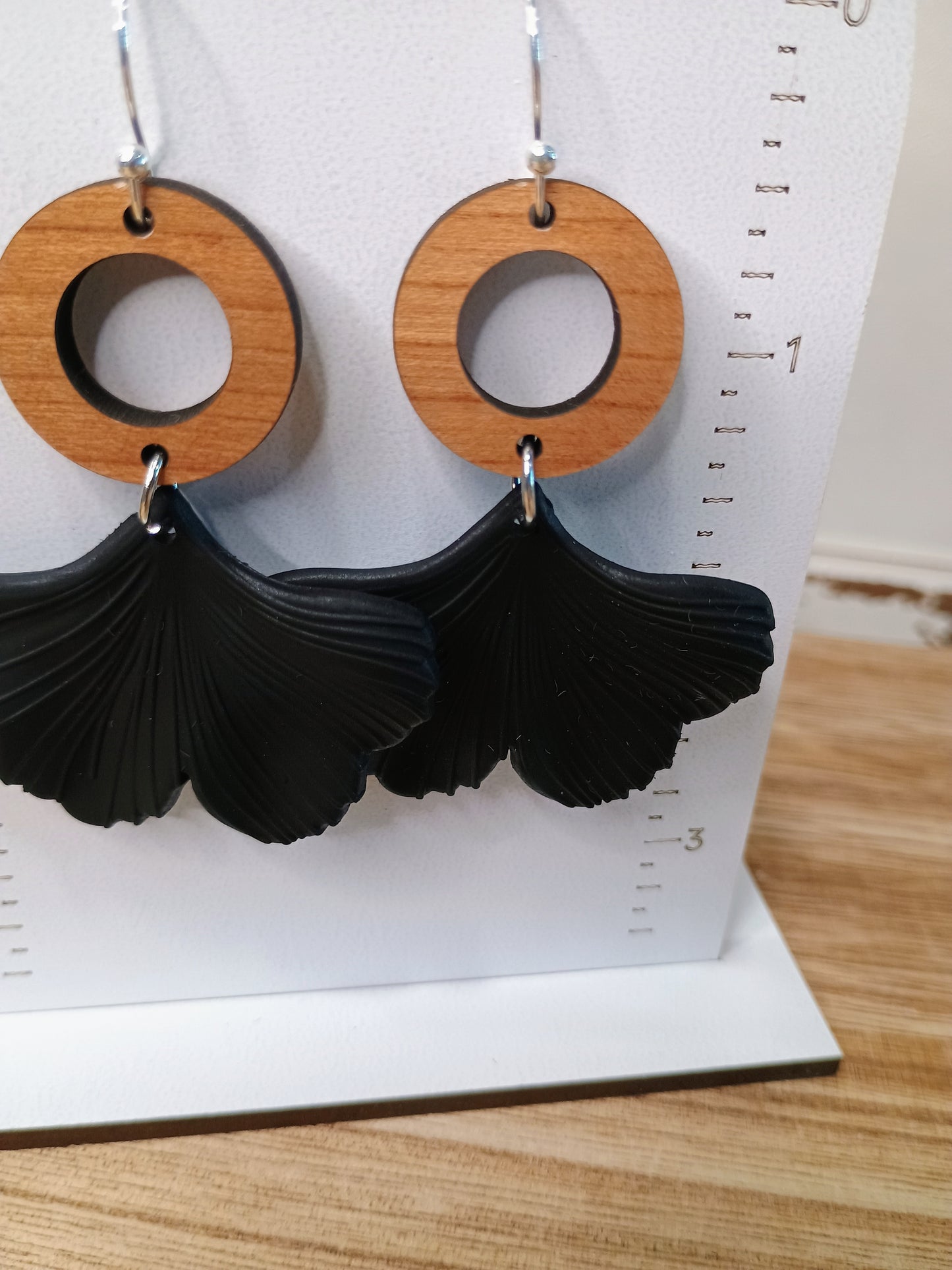 Gingko Leaf Earrings with Hoop