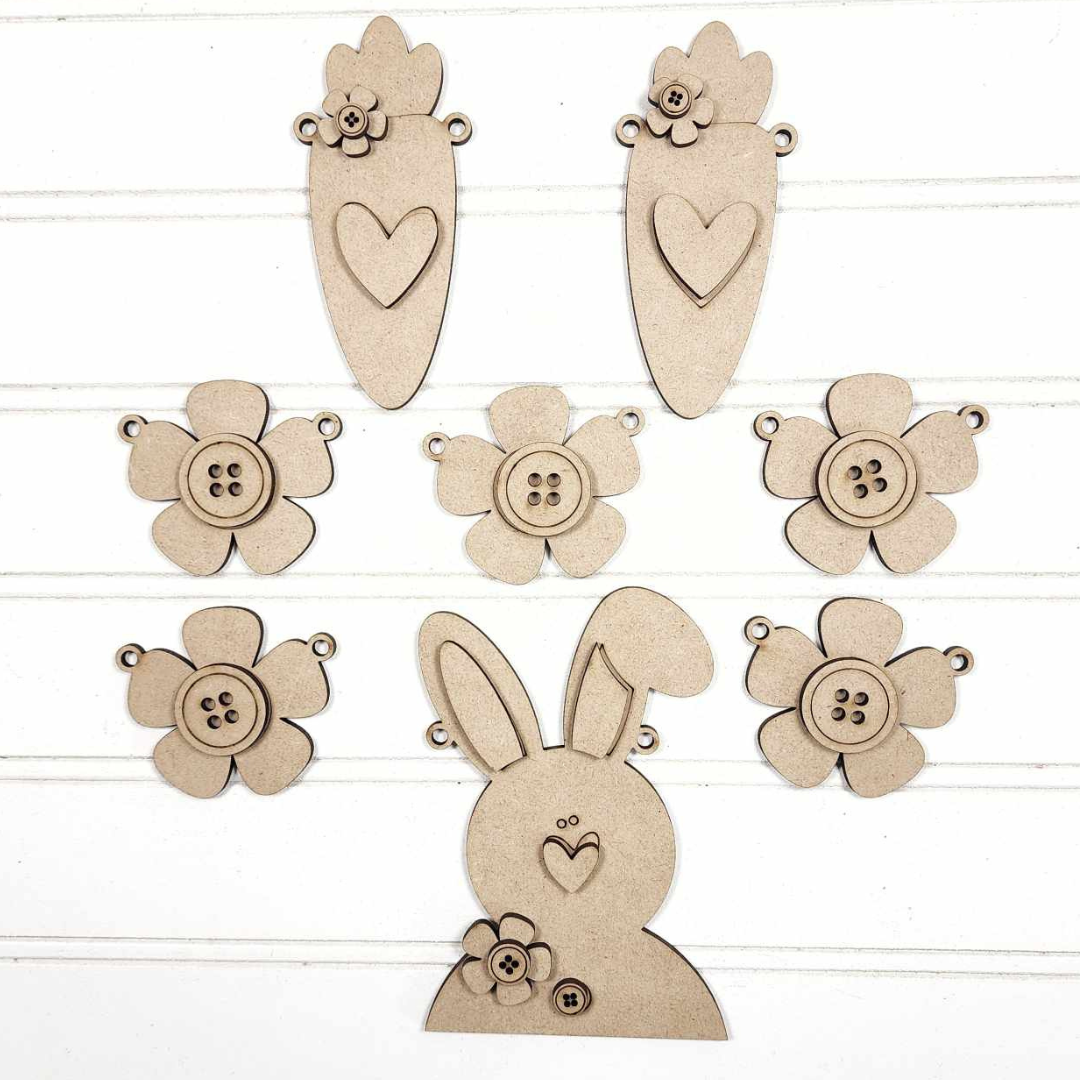Prim Easter Bunny Carrot Banner DIY Kit