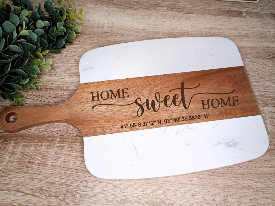 Marble & Acacia Charcuterie Board Set