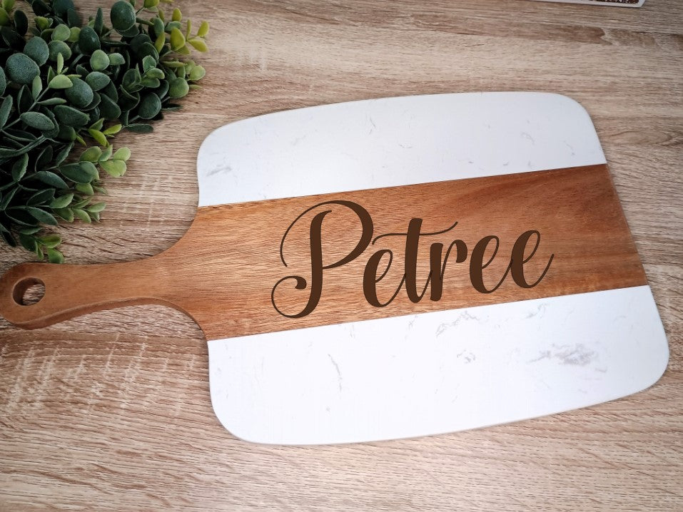Marble & Acacia Charcuterie Board Set