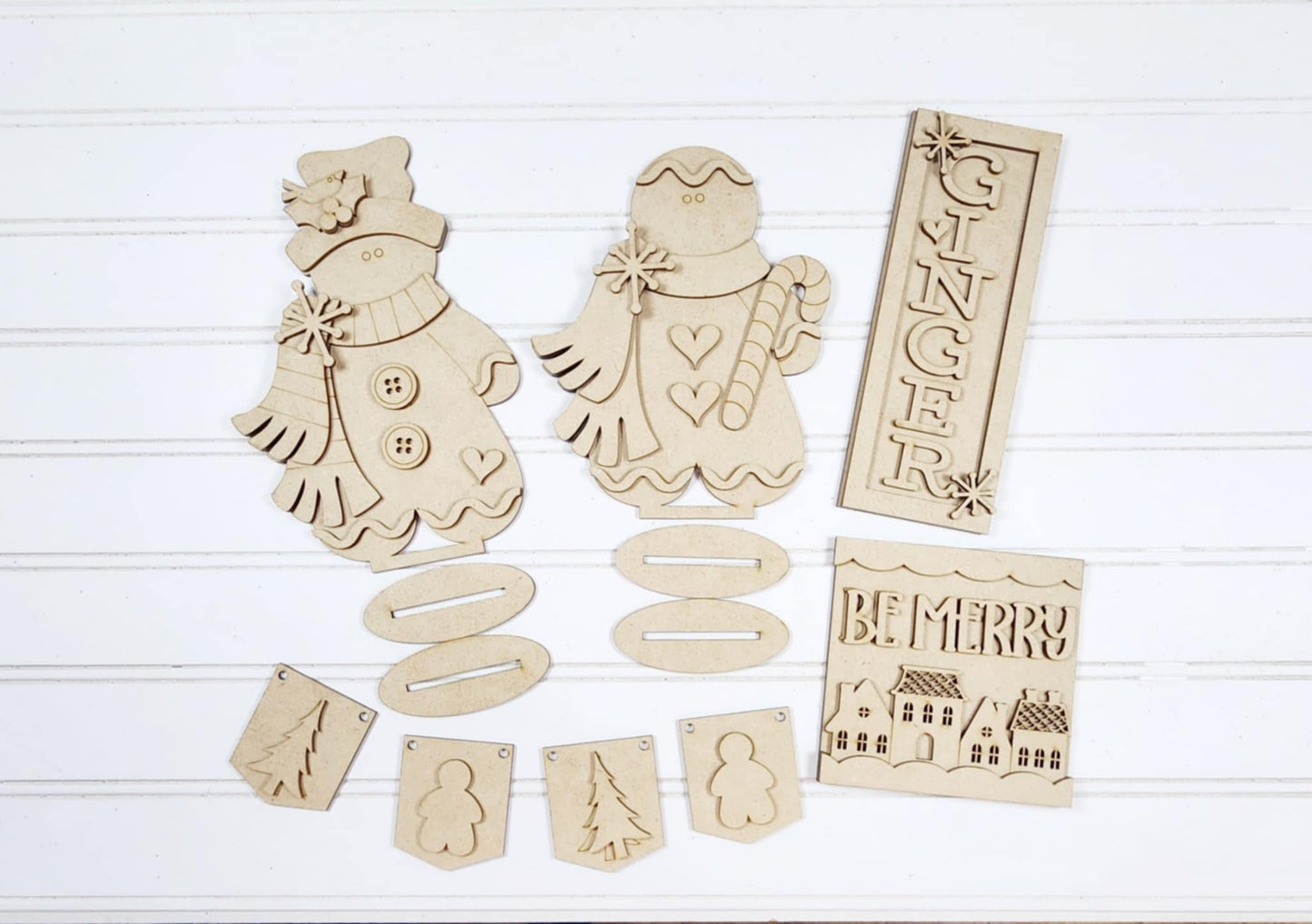 Victorian Gingerbread Christmas Tiered Tray DIY Kit