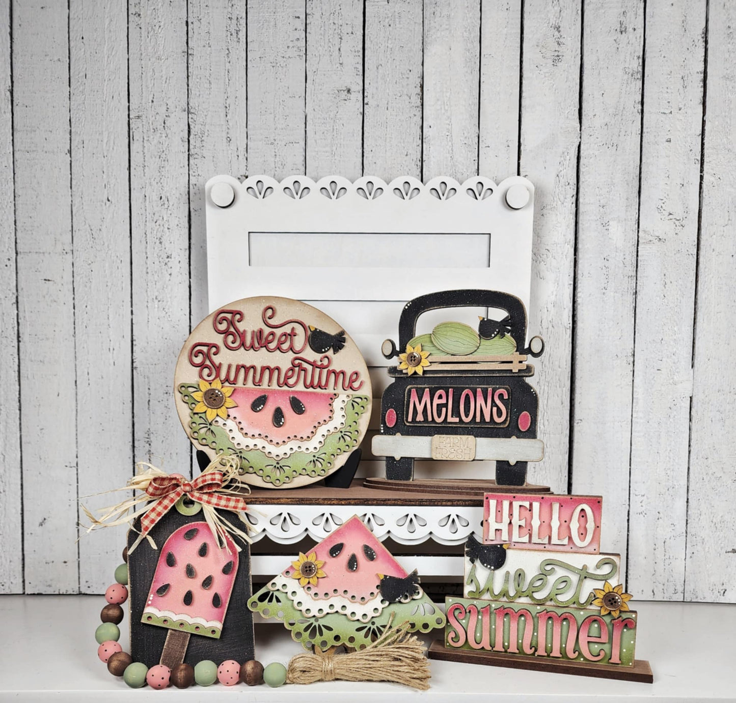 Vintage Watermelon Tiered Tray DIY Kit