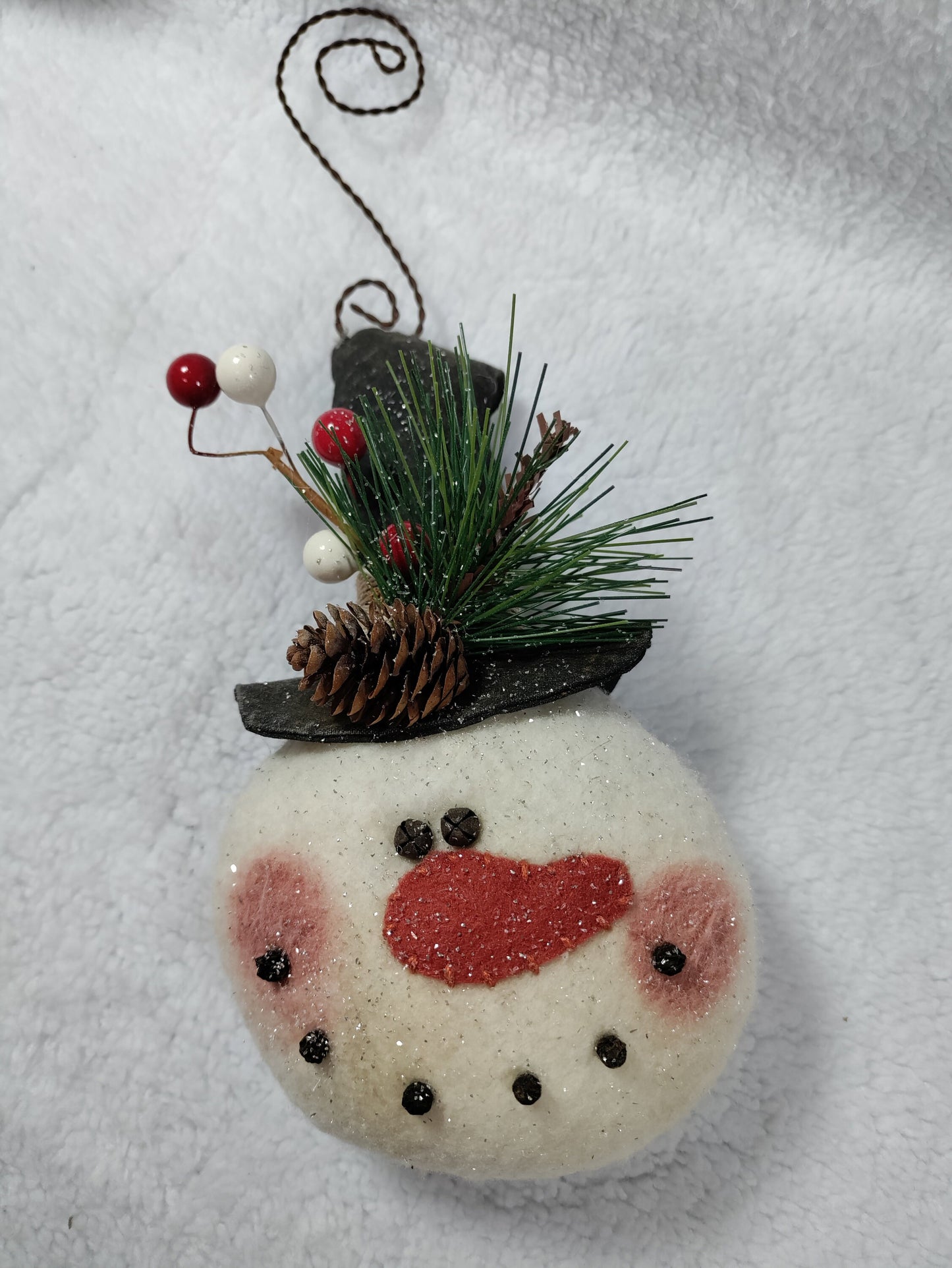 Primitive Snowman Ornament Snowman Ornie Snowman Collector Farmhouse Snowman Christmas Ornament Winter Decor