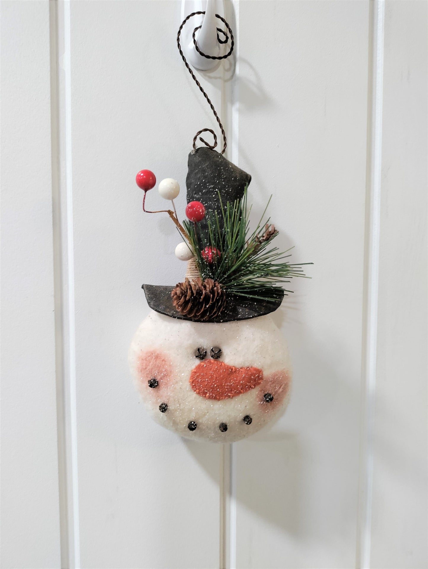 Primitive Snowman Ornament Snowman Ornie Snowman Collector Farmhouse Snowman Christmas Ornament Winter Decor