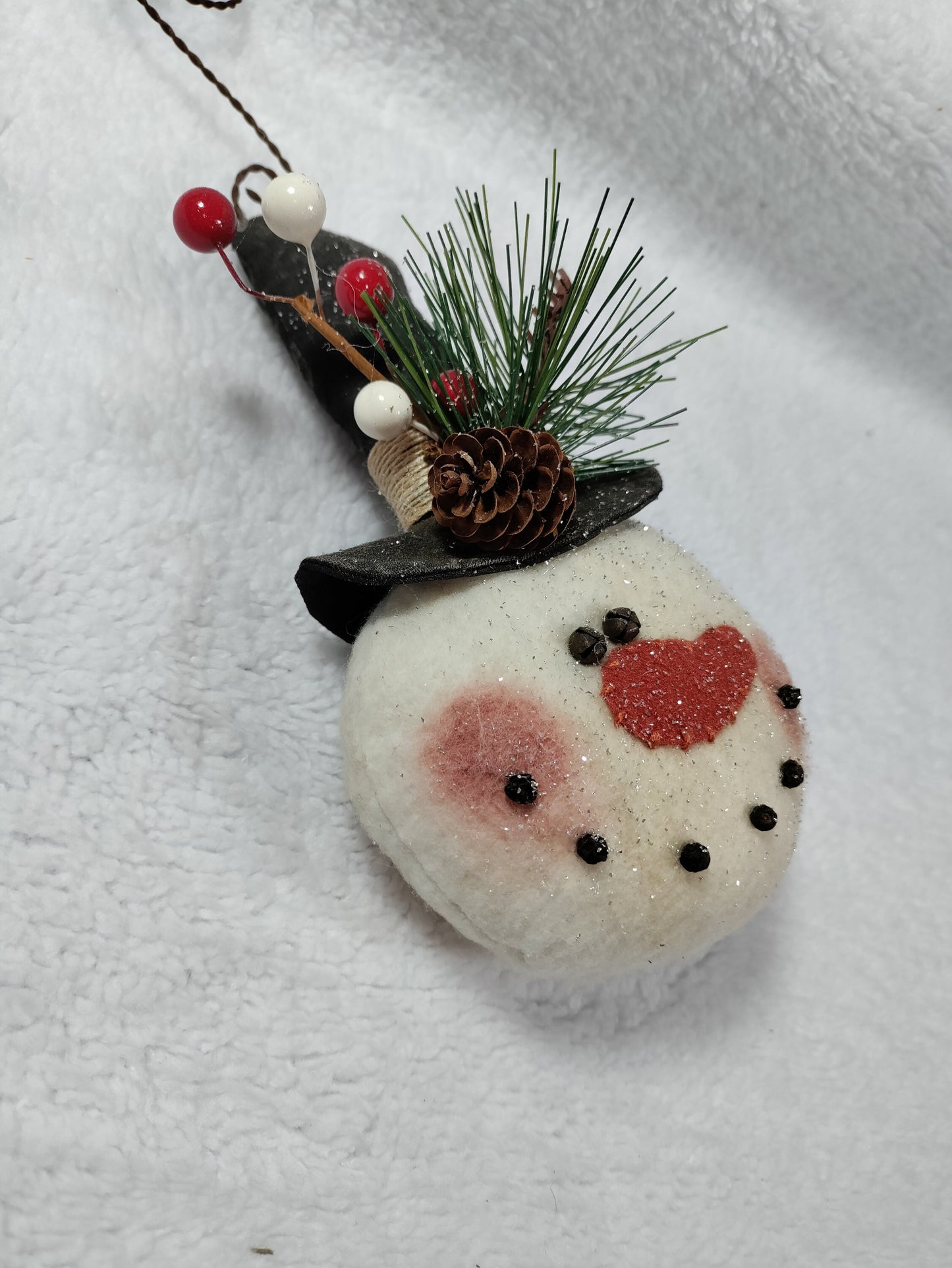Primitive Snowman Ornament Snowman Ornie Snowman Collector Farmhouse Snowman Christmas Ornament Winter Decor