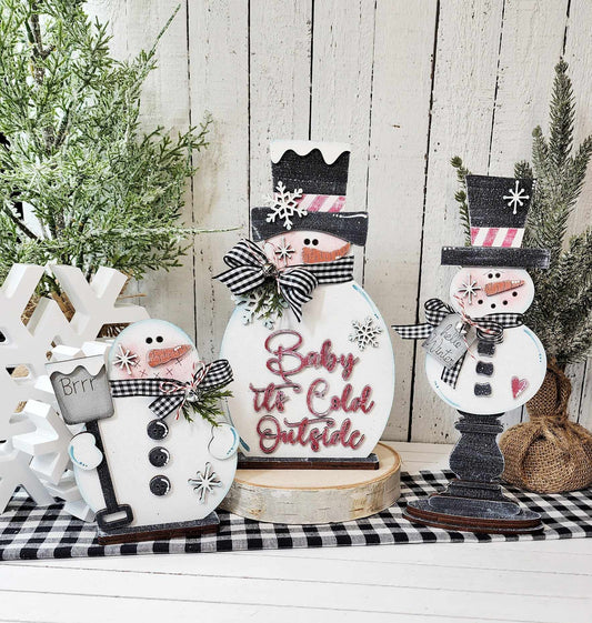 Winter Wonderland Standing Snowman Trio DIY Kit