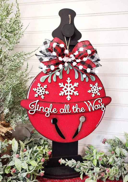 Mistletoe Christmas Jingle Bell Door Hanger