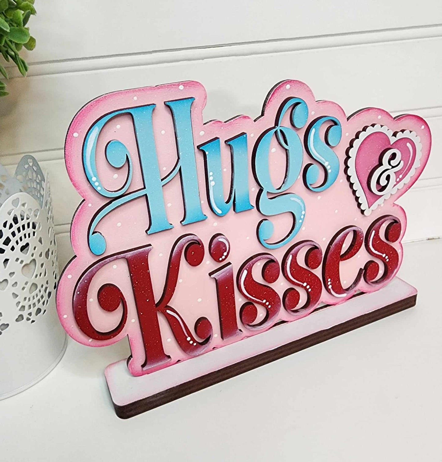 Hugs & Kisses Word Art DIY Kit