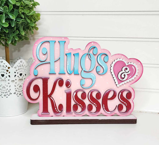 Hugs & Kisses Word Art DIY Kit
