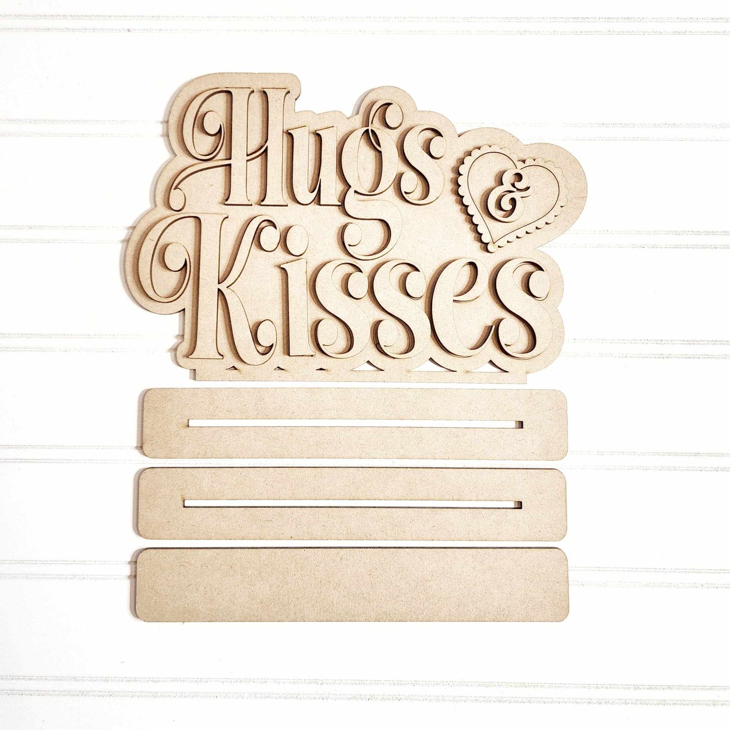 Hugs & Kisses Word Art DIY Kit