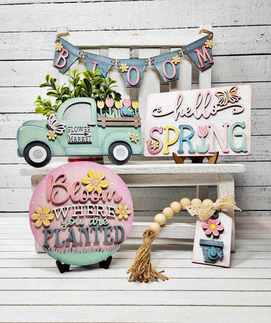 Hello Spring Tiered Tray DIY Kit