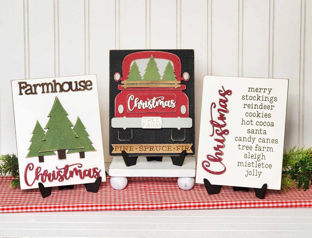 Country Christmas Tree Farm Interchangeable Sign Insert DIY Kit