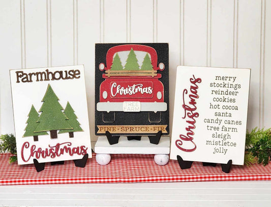 Country Christmas Tree Farm Interchangeable Sign Insert DIY Kit