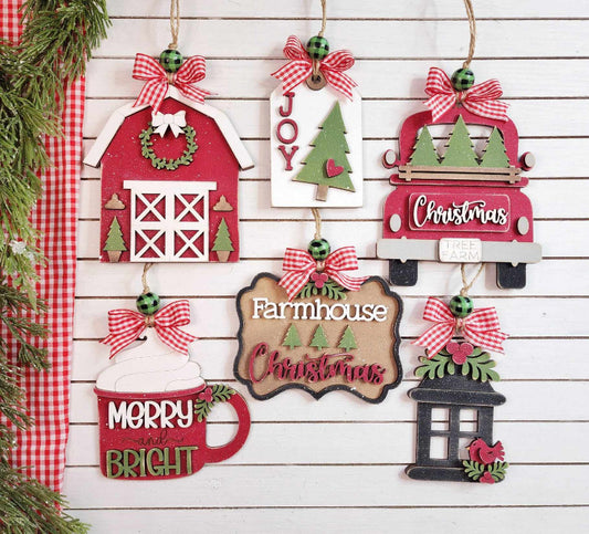 Country Christmas Tree Farm Ornament DIY Kit