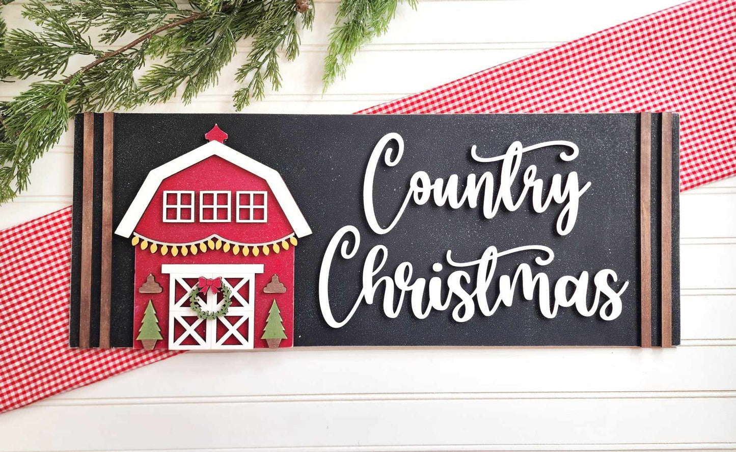 Country Christmas 18" Mantel Sign - DIY KIT