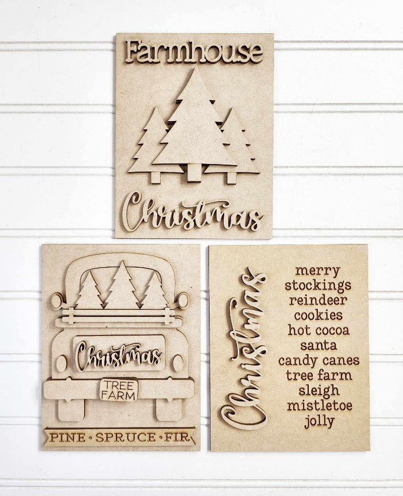 Country Christmas Tree Farm Interchangeable Sign Insert DIY Kit