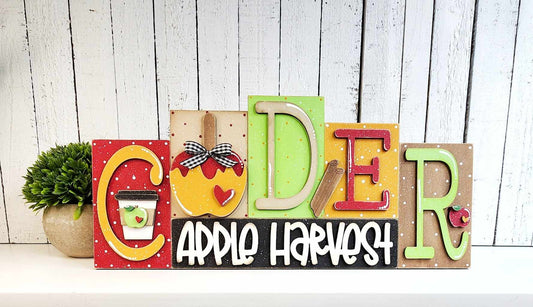 Apple Cider Harvest Word Art DIY Kit