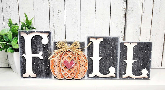 Sweater Pumpkin FALL Word Art DIY Kit