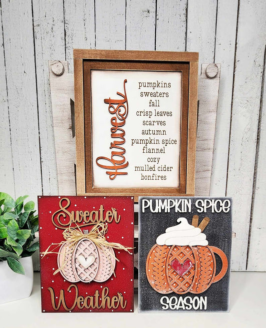 Sweater Pumpkin Interchangeable Sign DIY Kit