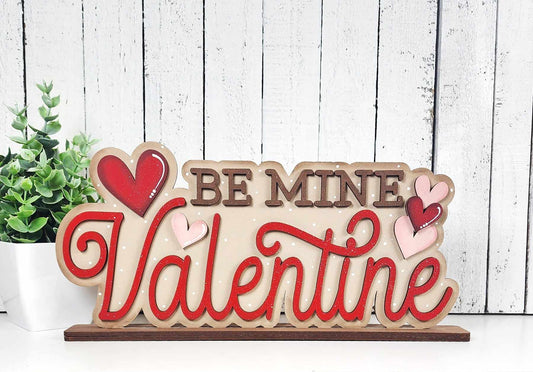 Valentine Collection Be Mine Word Art DIY Kit