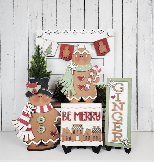 Victorian Gingerbread Christmas Tiered Tray DIY Kit