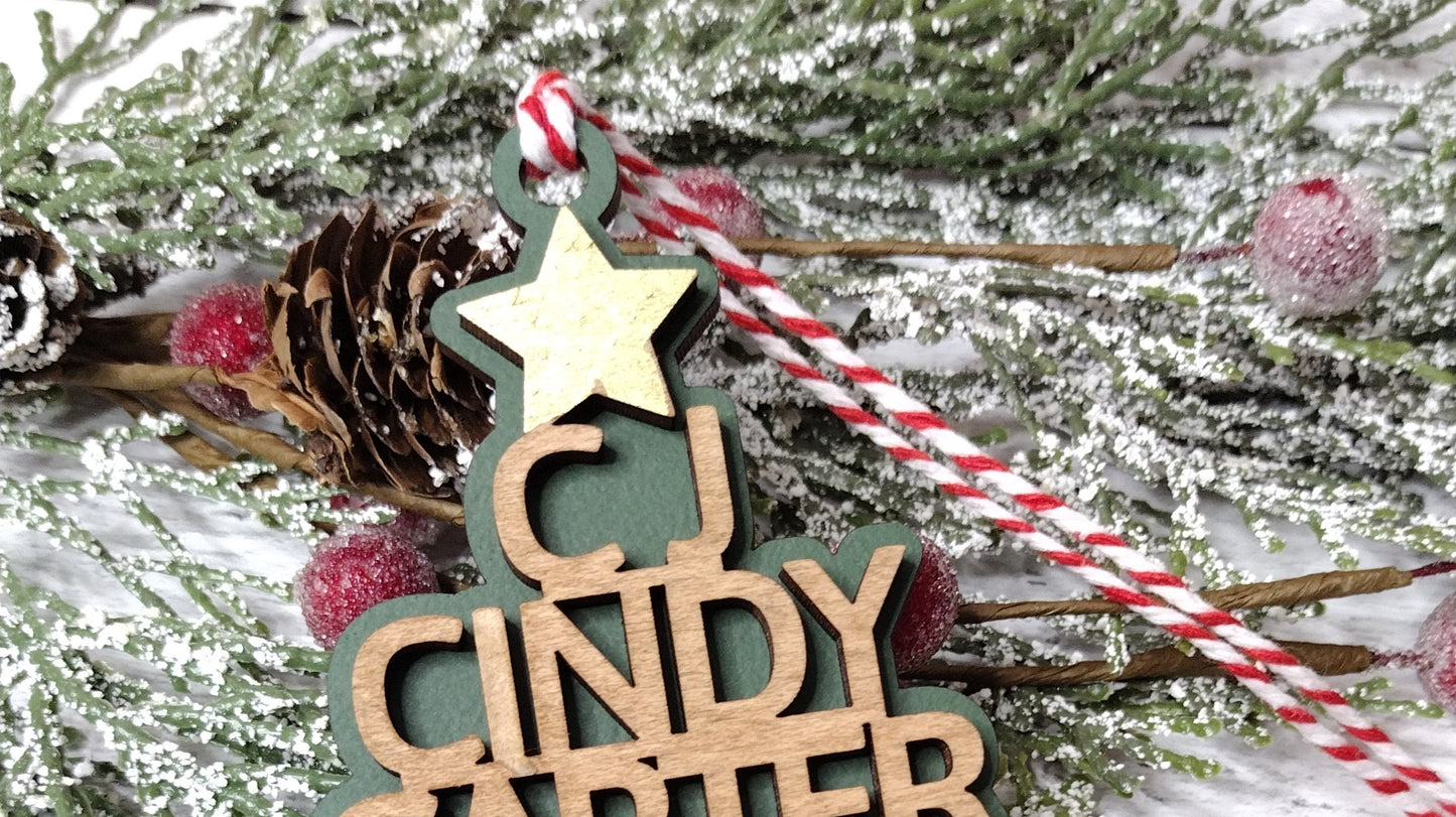 Custom Family Christmas Tree Ornament