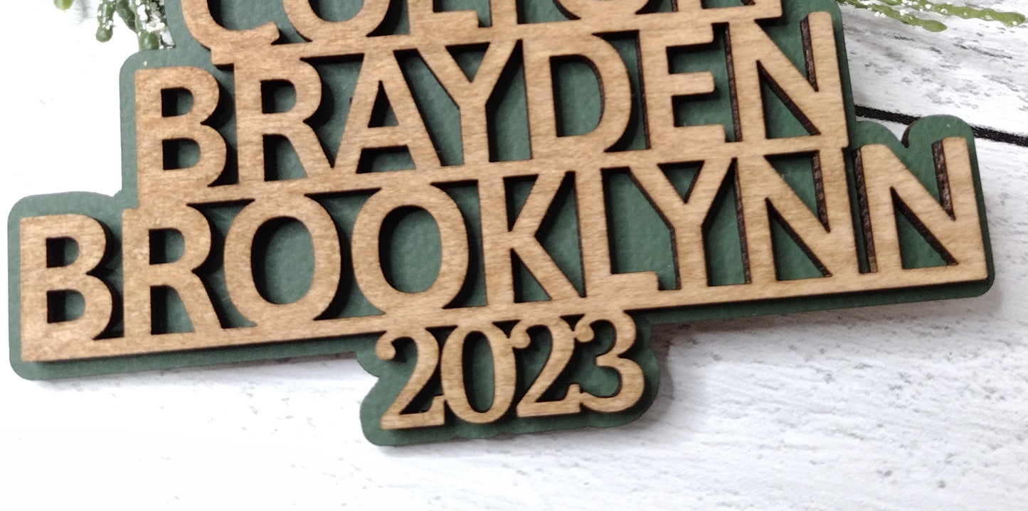 Custom Family Christmas Tree Ornament