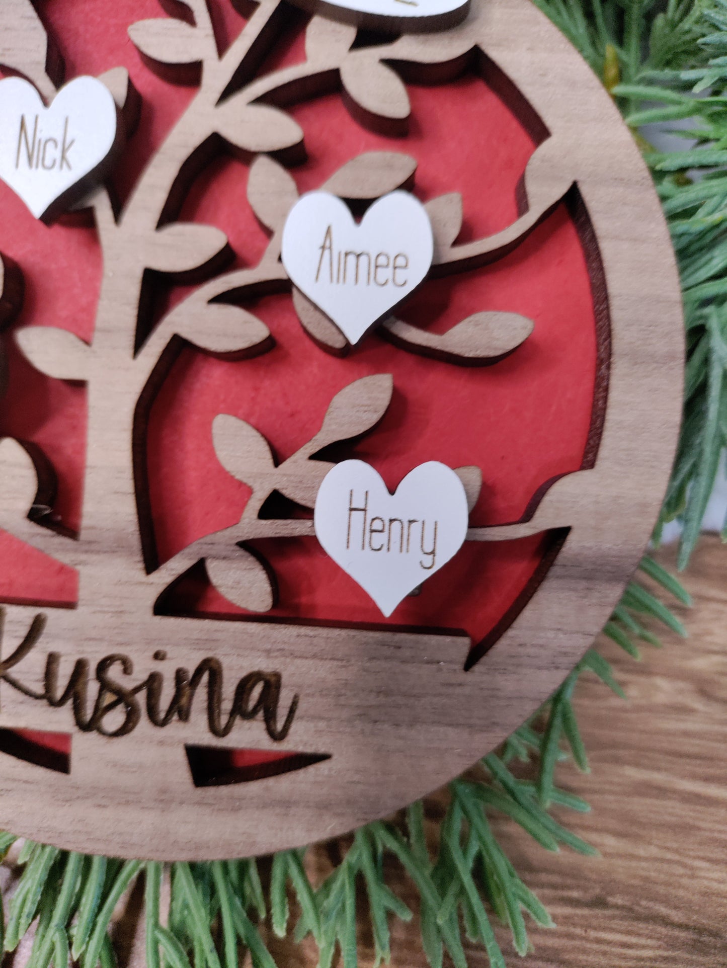 Family Tree Personalized Ornament - Undated Version