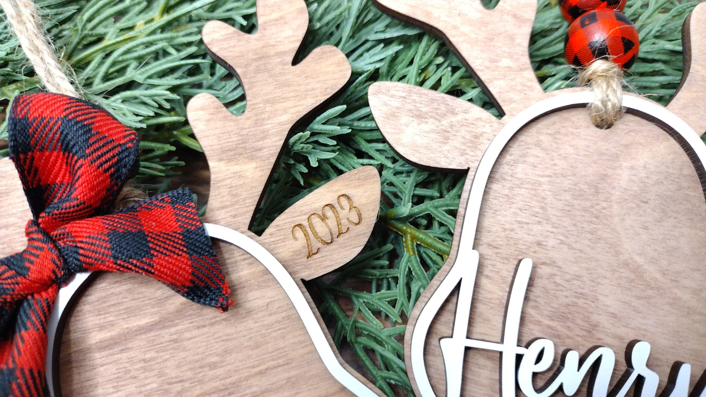 Personalized Reindeer Ornament