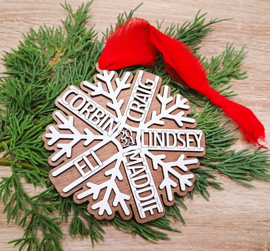 Custom Family Snowflake Ornament