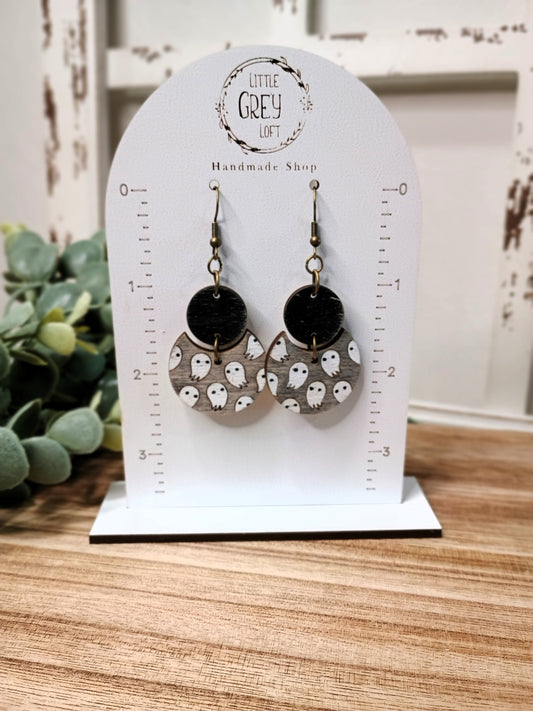 Ghost Half Moon Earrings