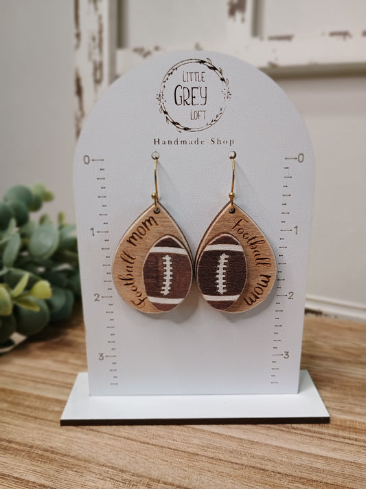 Football Mom Dangle Earrings