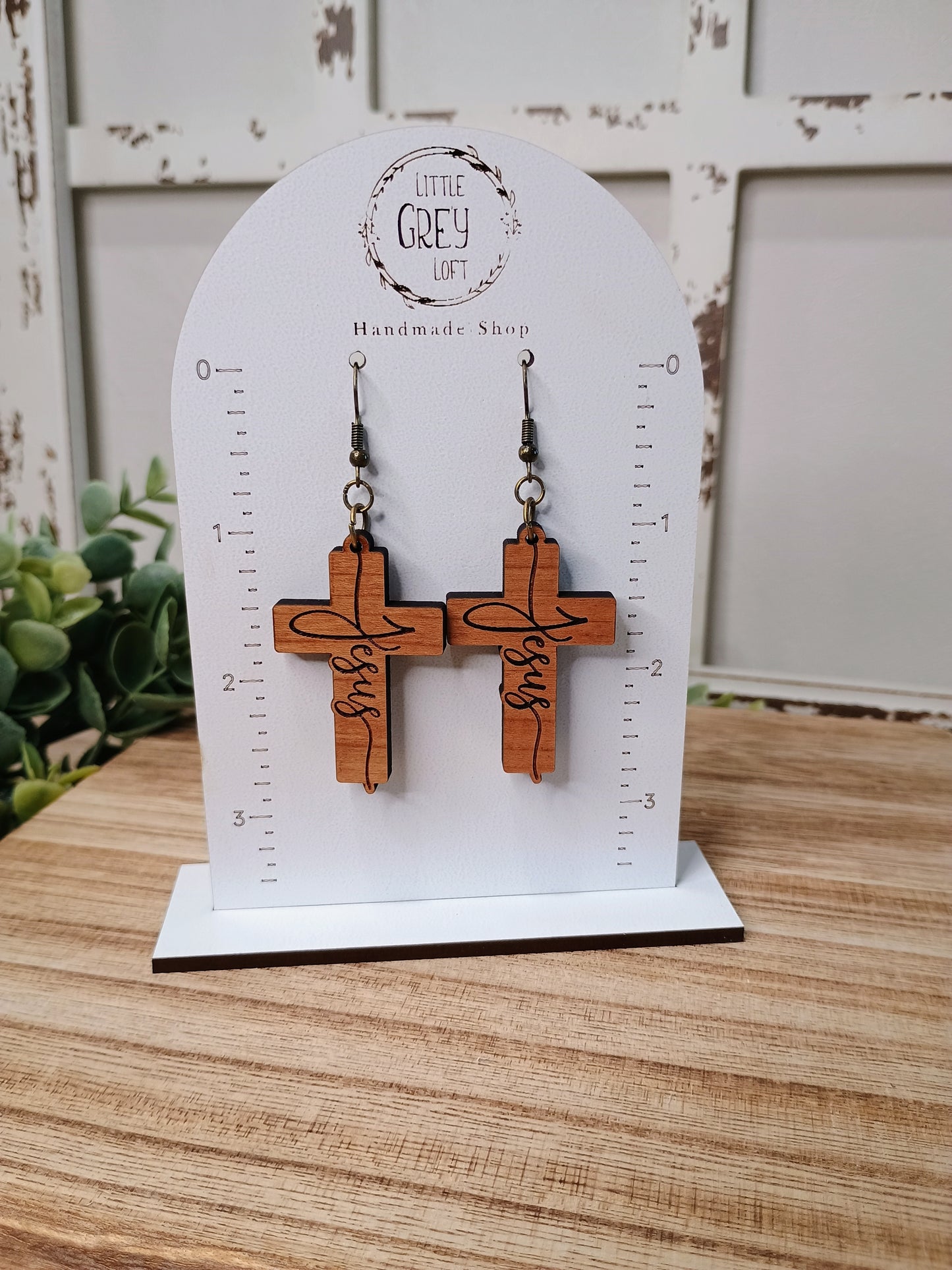 Faith Hope Love Jesus Cross Earrings