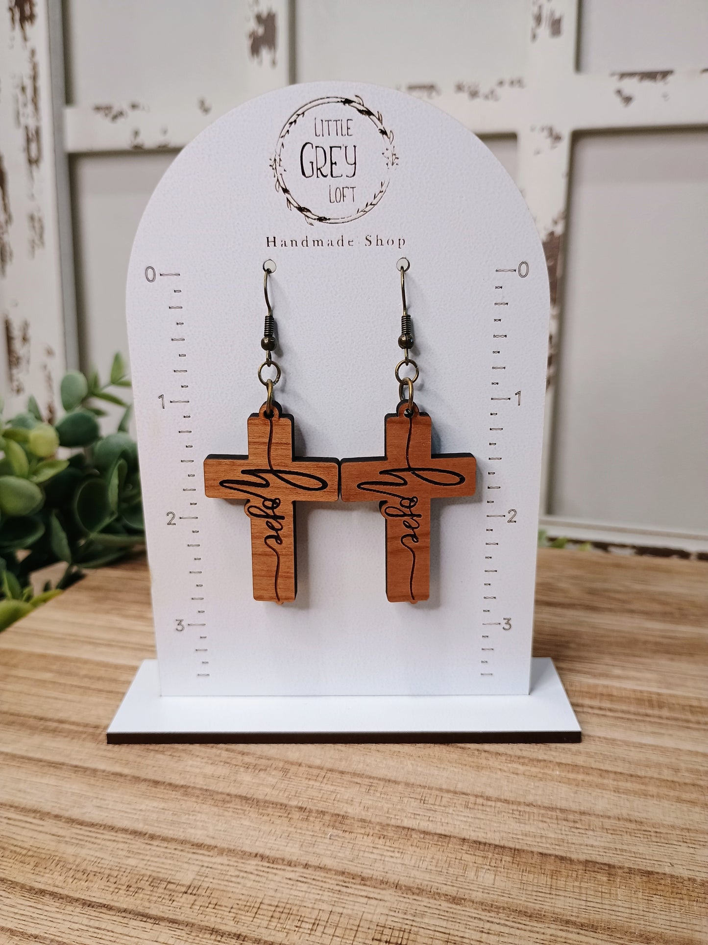 Faith Hope Love Jesus Cross Earrings