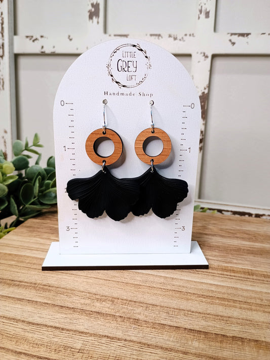 Gingko Leaf Earrings with Hoop