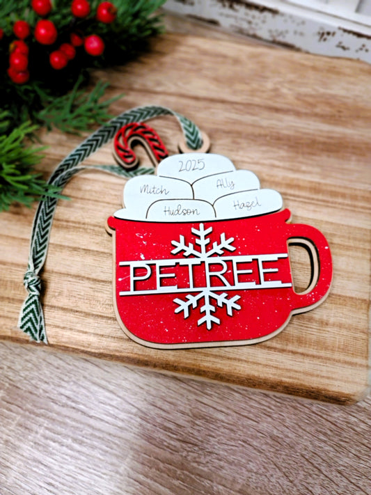 Hot Cocoa Mug Family Name Ornament