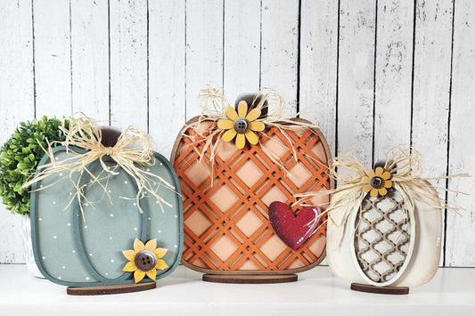 Pumpkin Trio Shelf Decor DIY Kit