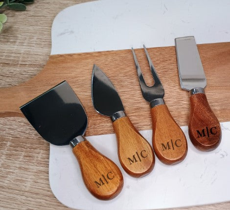 Marble & Acacia Charcuterie Board Set
